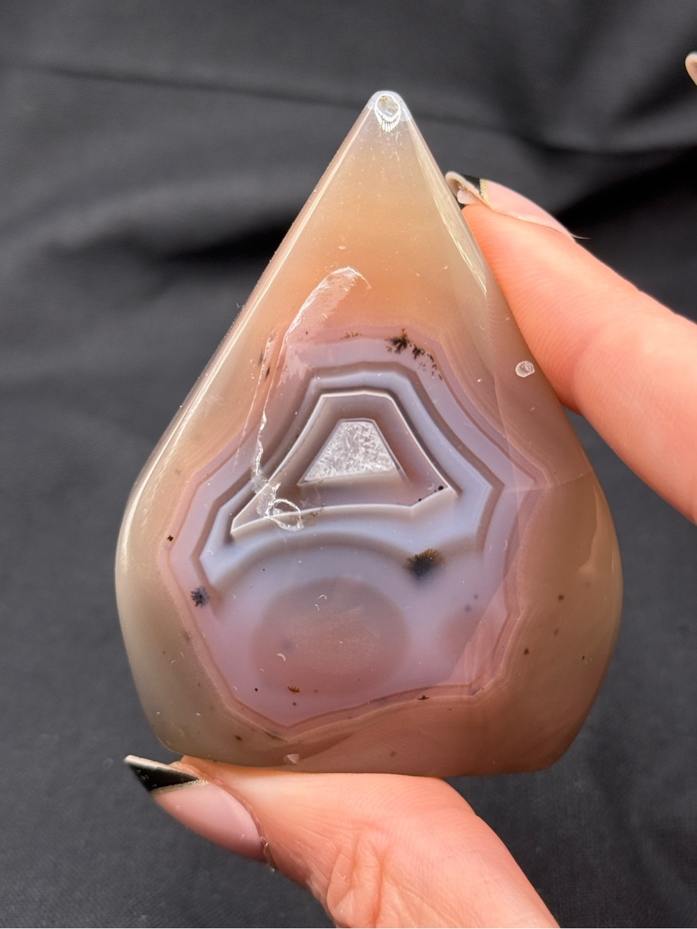 Natural Swazi Agate (Mozambique Agate) Polished Flame Freeform